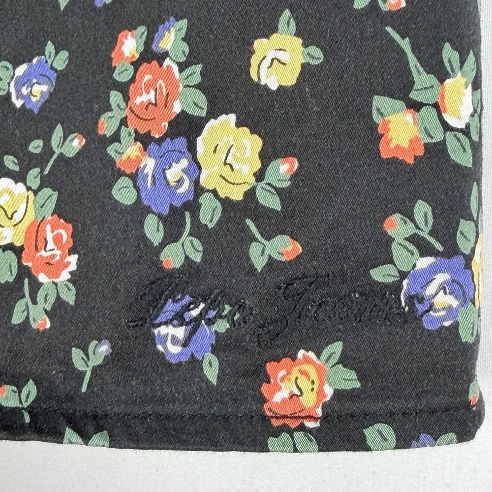 Vintage Pepe Jeans wrap Mini Skirt Floral print Black & Multicolor SZ-M